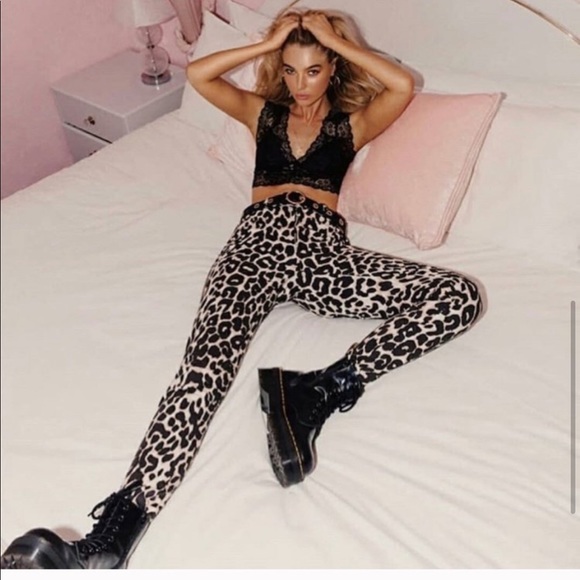 Motel Rocks Denim - Leopard Print Skinny Jeans